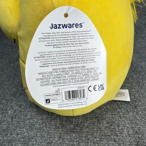 NEW Squishmallows Peanut’s 8" Woodstock Plush With Bunny Ears & Flower - Picture 6 of 6